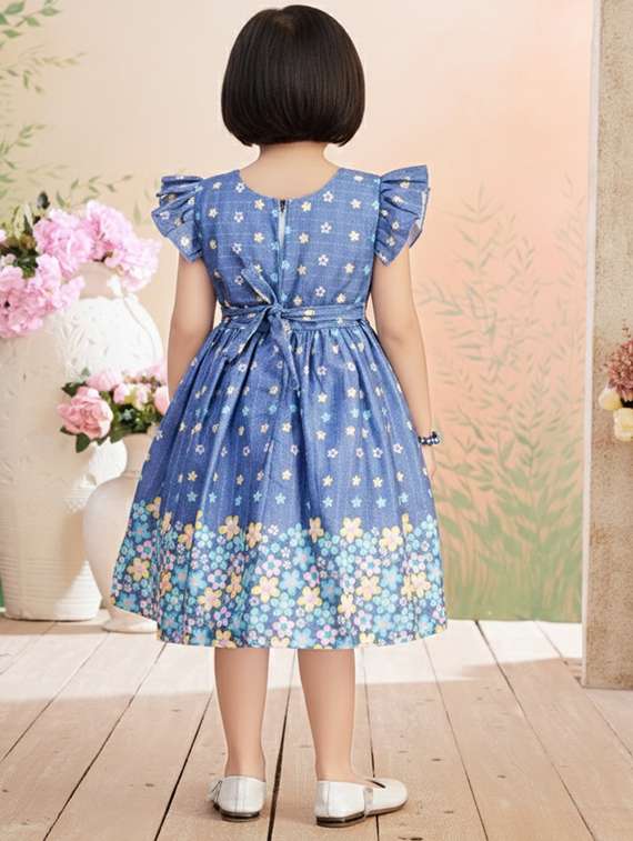 kids floral printed round neck dress - 22280210 -  Standard Image - 3
