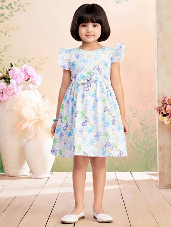 kids printed round neck dress