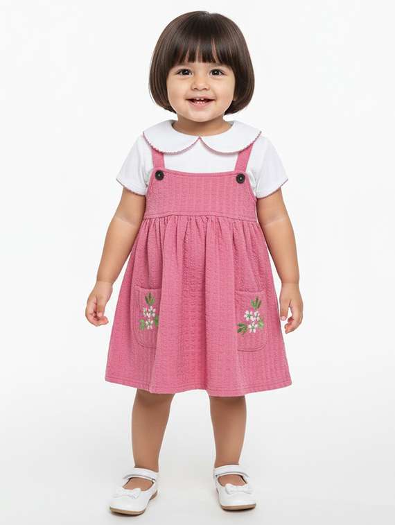 kids self design short sleeve dress
