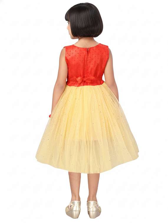 girls self designed sleeveless high low dress - 22280265 -  Standard Image - 3