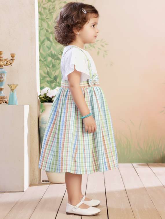 girls checkered round neck dress - 22280266 -  Standard Image - 3