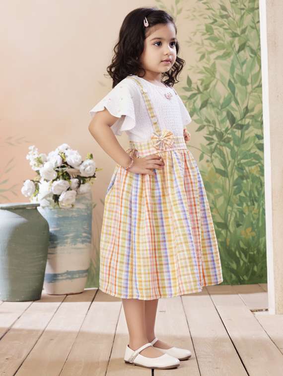 girls checkered round neck dress - 22280267 -  Standard Image - 3