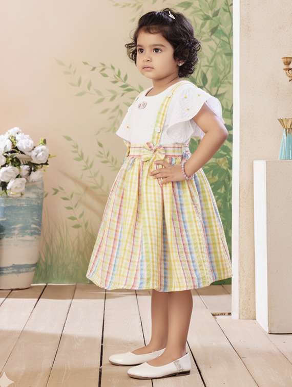 girls checkered round neck dress - 22280269 -  Standard Image - 3