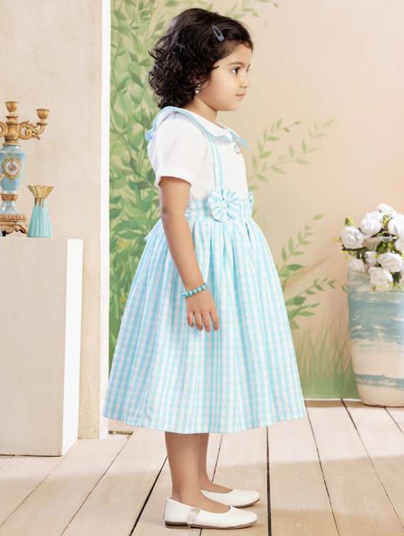 girls checkered round neck dress - 22280270 -  Standard Image - 3