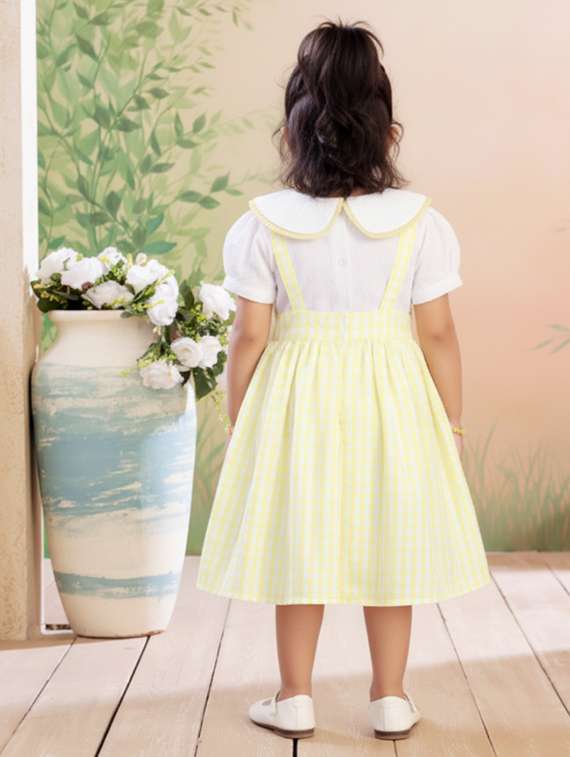 girls checkered round neck dress - 22280271 -  Standard Image - 3