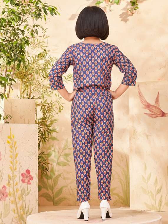 girls printed top & trouser co-ord set - 22280287 -  Standard Image - 3
