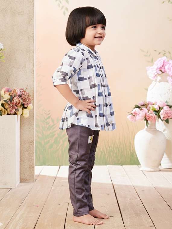 girls printed top & trouser co-ord set - 22280299 -  Standard Image - 3