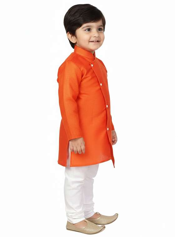boys solid long sleeve kurta and pyjama set - 22280333 -  Standard Image - 3