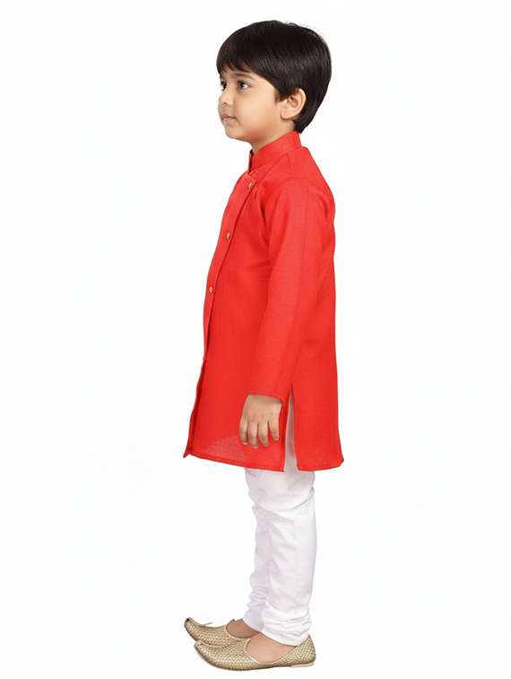 boys solid long sleeve kurta and pyjama set - 22280334 -  Standard Image - 3