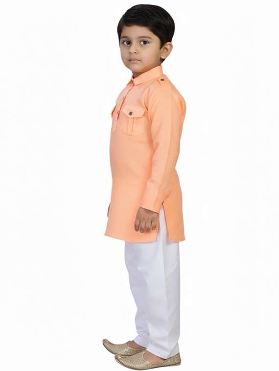 boys solid long sleeve pathani set - 22280335 -  Standard Image - 3