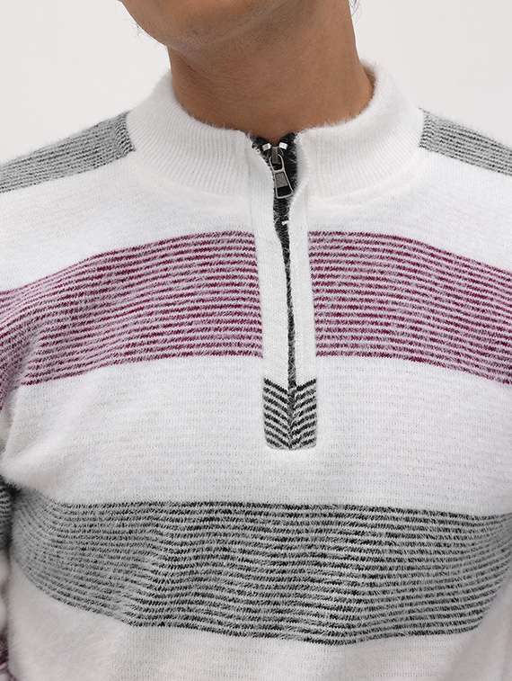 men striped long sleeve regular fit pullover  - 22280336 -  Standard Image - 3