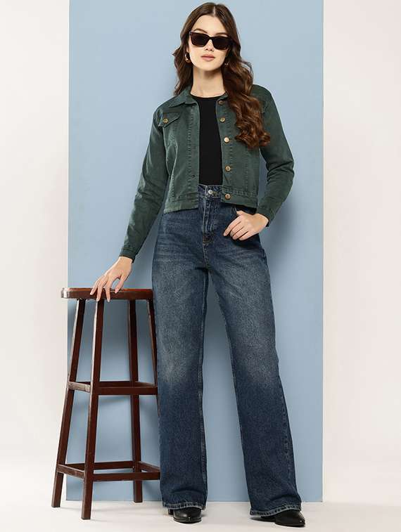 women solid long sleeve denim jacket - 22280344 -  Standard Image - 3
