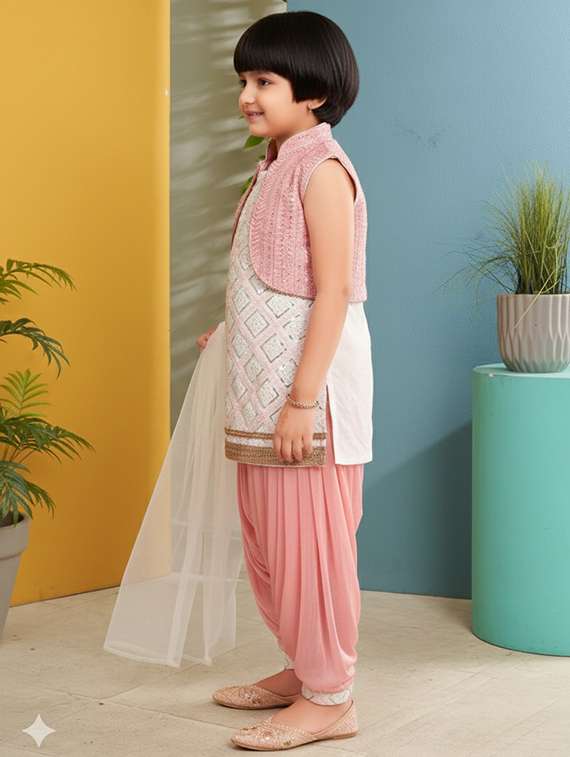 girls kurta and salwar with dupatta set - 22280366 -  Standard Image - 3