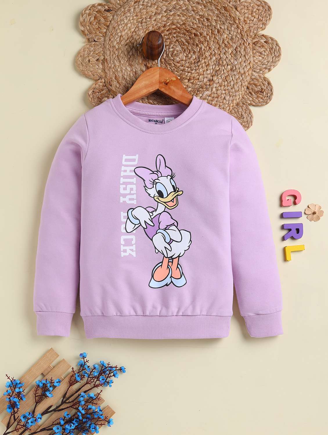 girls printed long sleeve sweatshirt