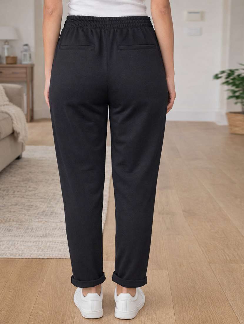 women solid mid rise regular track pant - 22280398 -  Standard Image - 3