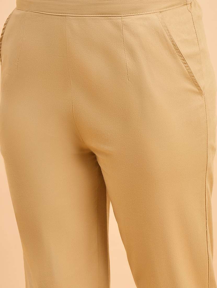 women solid mid rise cigarette pants - 22280410 -  Standard Image - 5