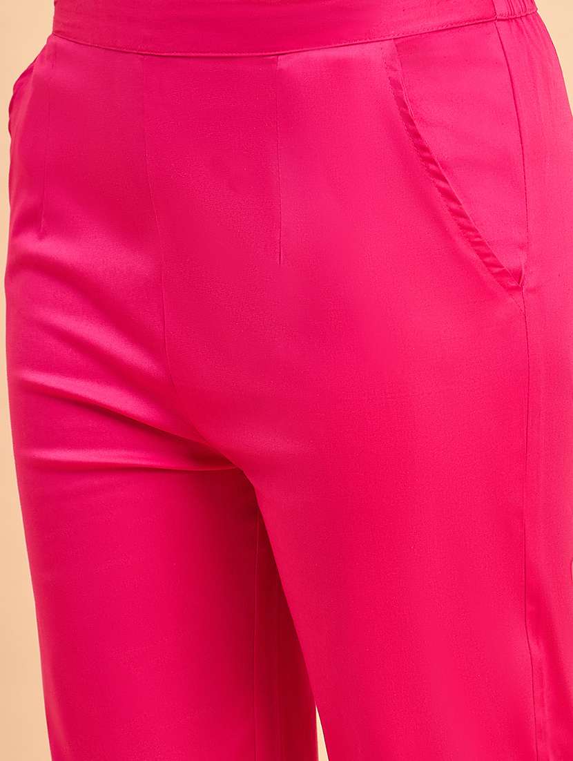 women solid mid rise cigarette pants - 22280411 -  Standard Image - 5