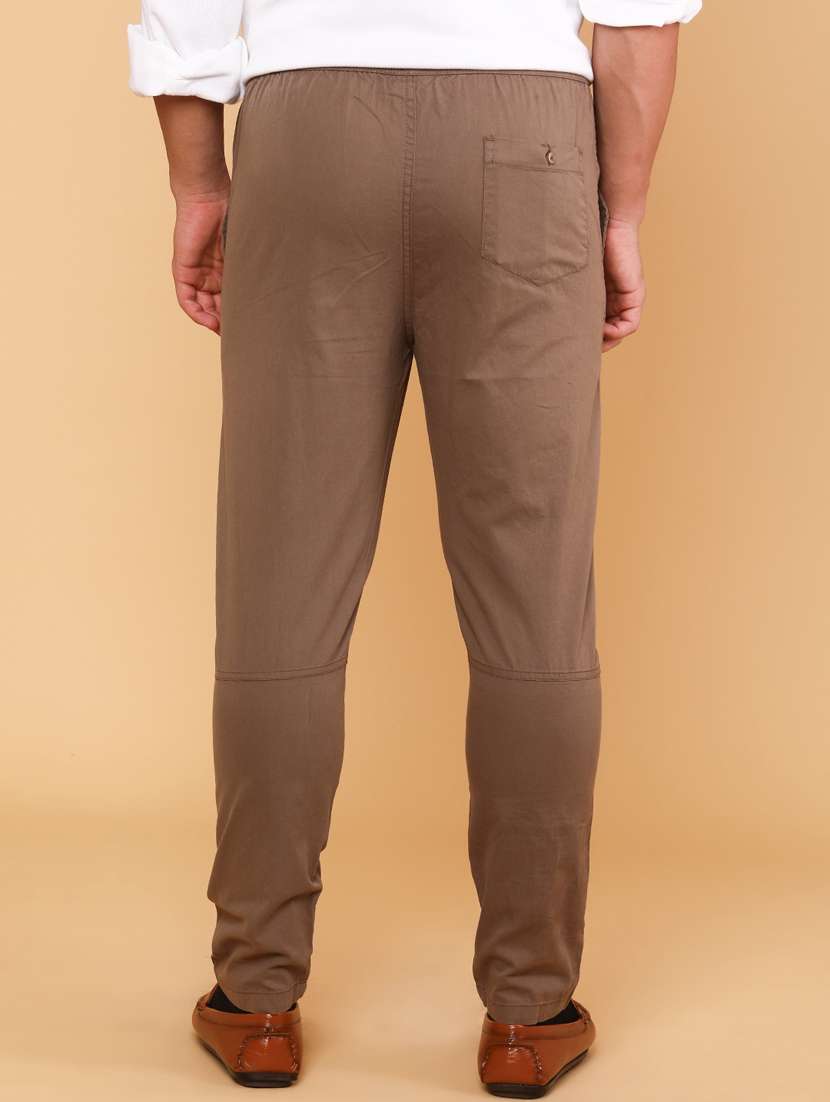 Men Solid Mid Rise Chinos Casual Trouser - 22280482 -  Standard Image - 3