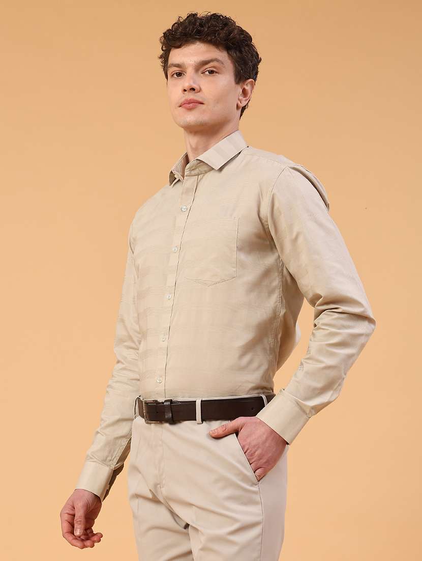 men striped long sleeve slim fit formal shirt - 22280485 -  Standard Image - 3