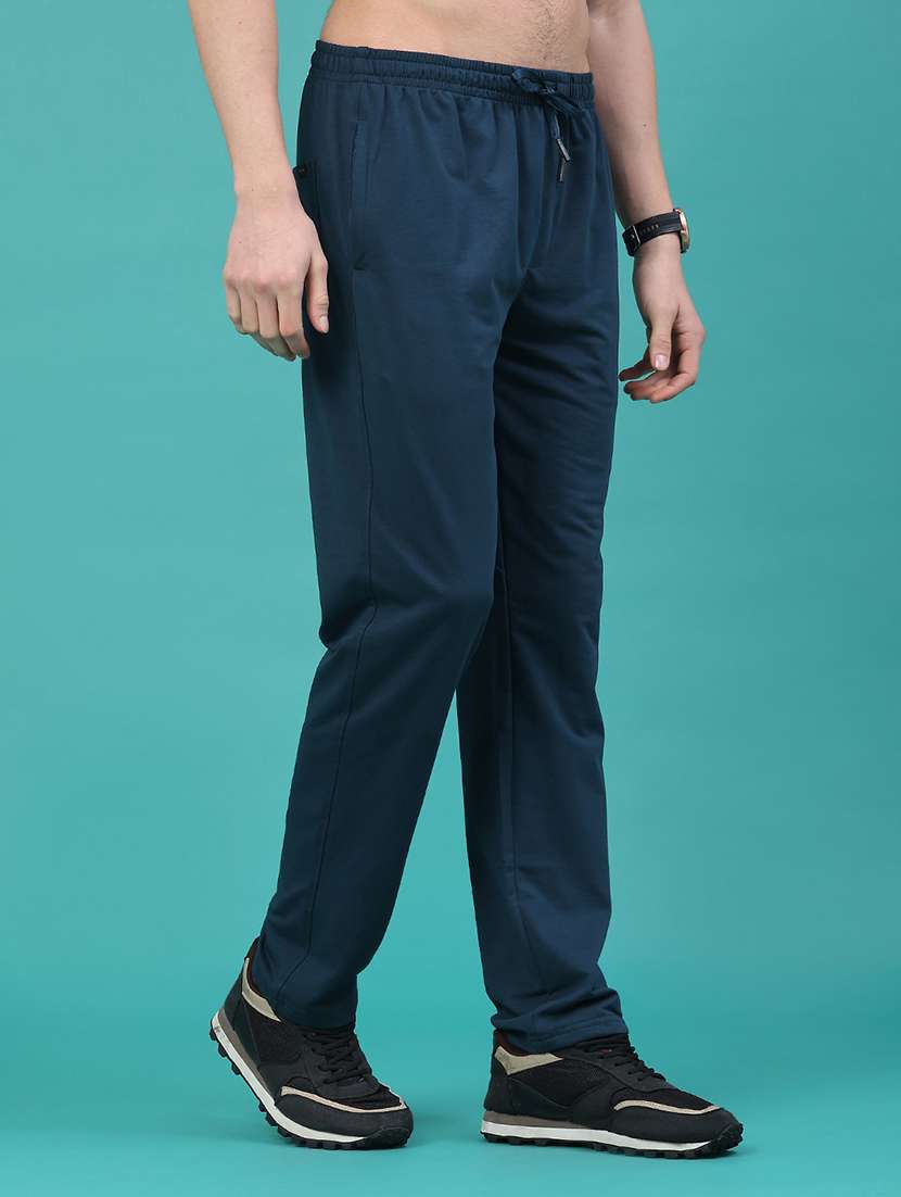 men solid mid rise full length track pant - 22280496 -  Standard Image - 3