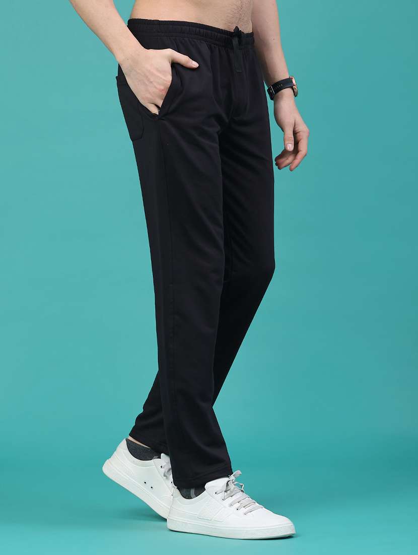 men solid mid rise full length track pant - 22280498 -  Standard Image - 3