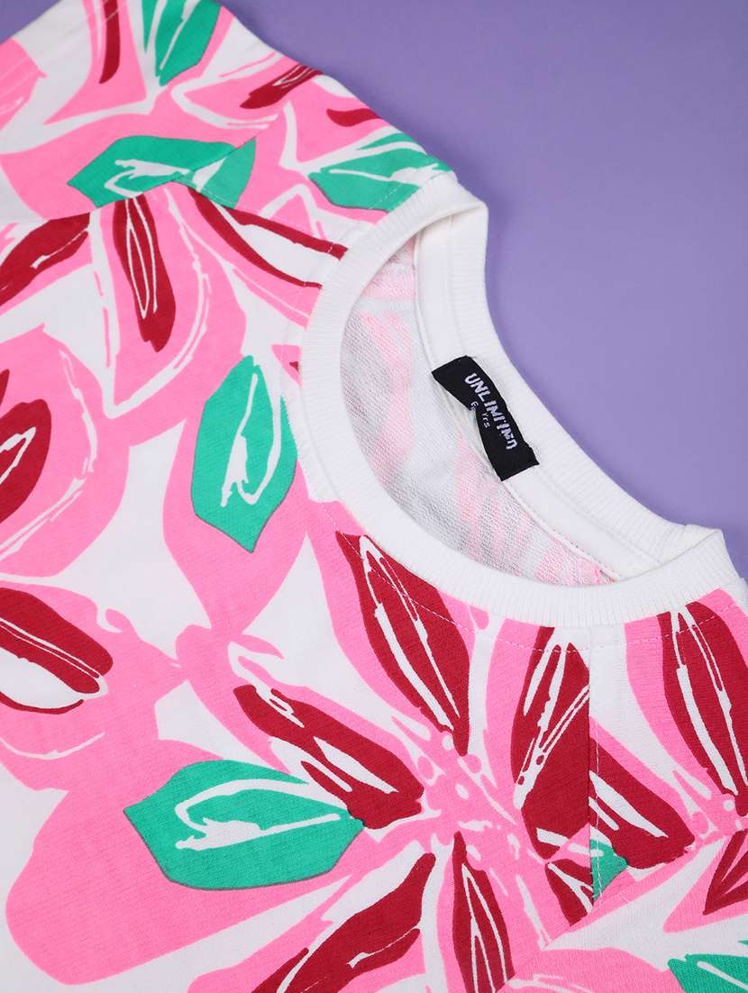 girls printed top and shorts co-ord set - 22280596 -  Standard Image - 3