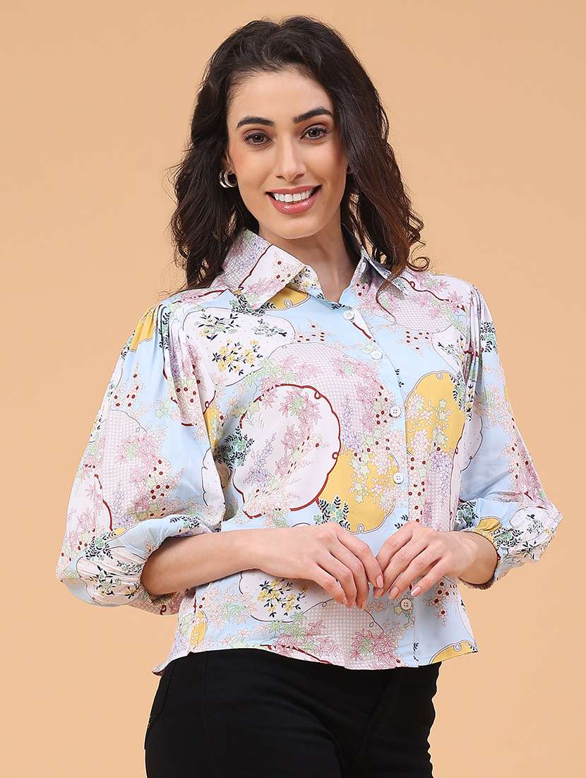 Women Printed Three Quarter Sleeves Regular Shirt - 22280681 -  Standard Image - 3