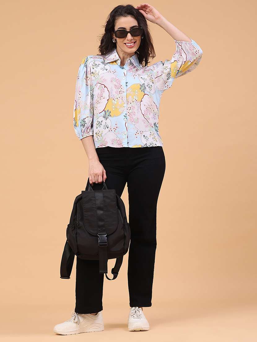 Women Printed Three Quarter Sleeves Regular Shirt - 22280681 -  Standard Image - 5