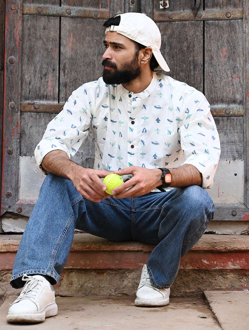 men printed long sleeve casual shirt - 22280778 -  Standard Image - 3