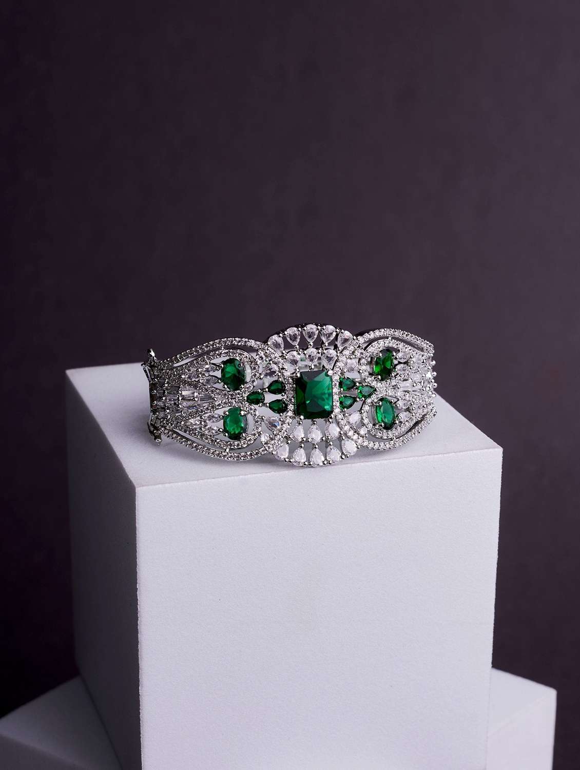 opal touch rhodium plated bracelet