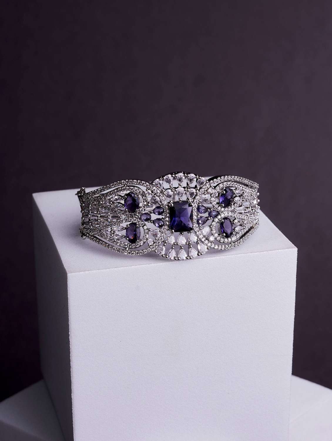 opal touch rhodium plated bracelet