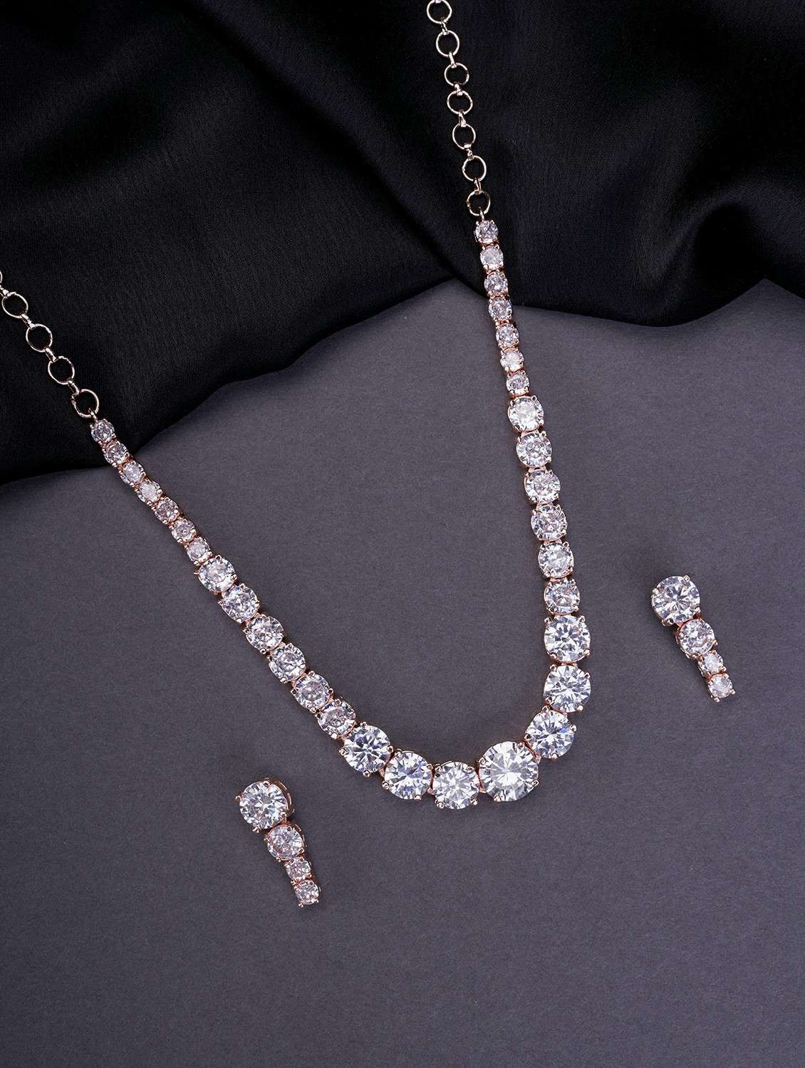 women stone studded necklace set with earring