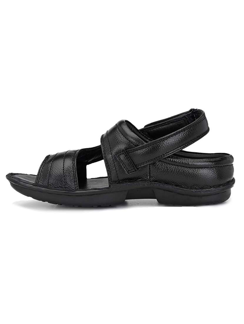 men black solid back strap slipper - 22280938 -  Standard Image - 3