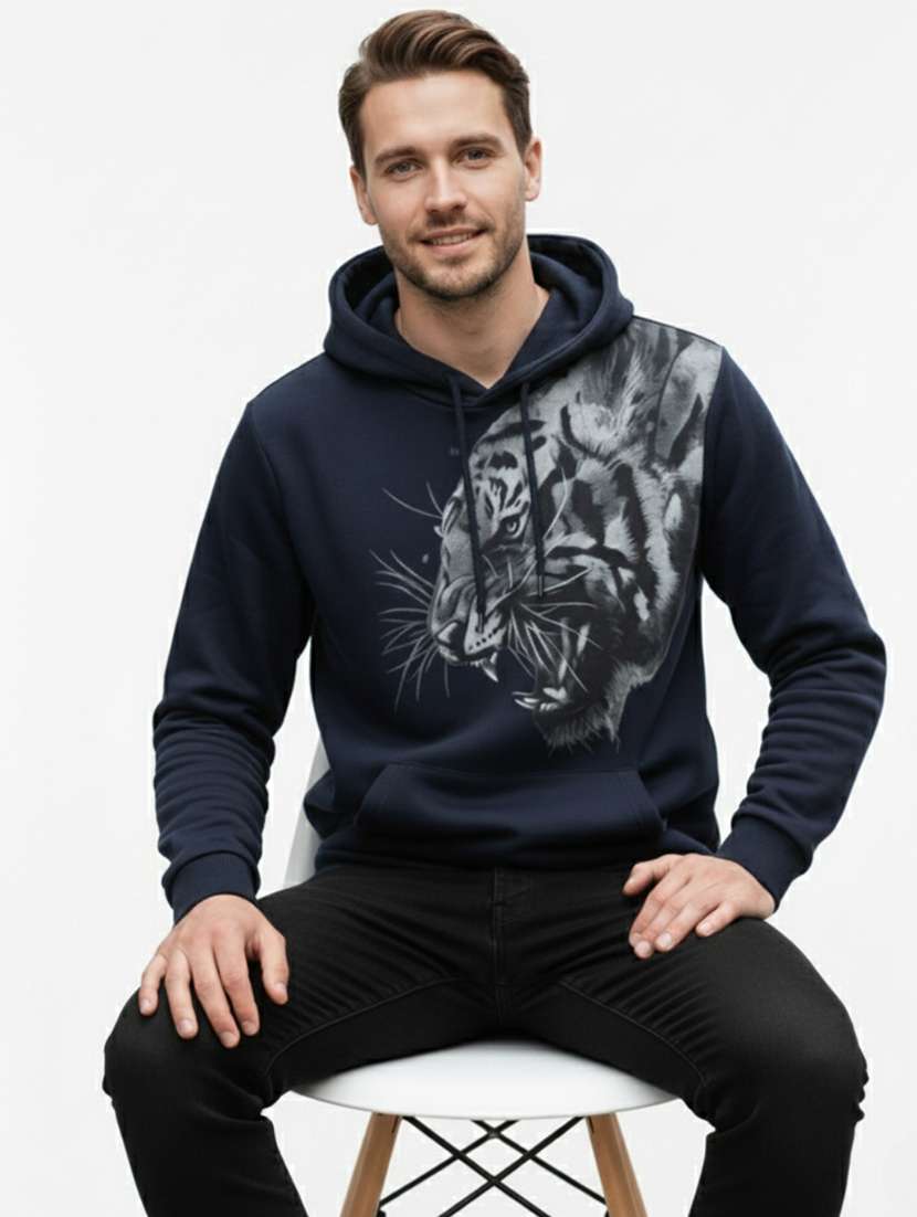 men graphic long sleeve regular fit sweatshirt