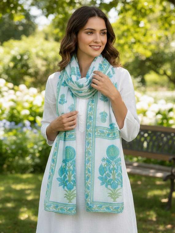 women floral printed dupatta