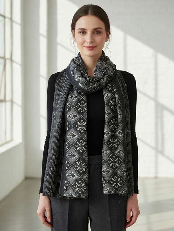 women black printed dupatta