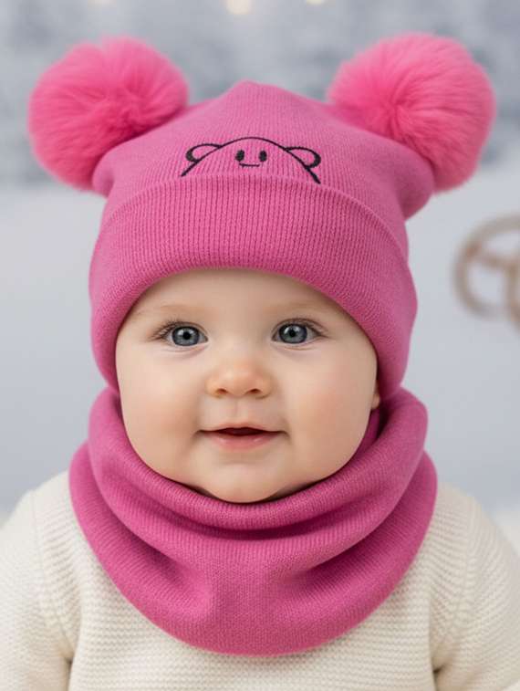 kids woolen cap with neck scarf set - 22281140 -  Standard Image - 3