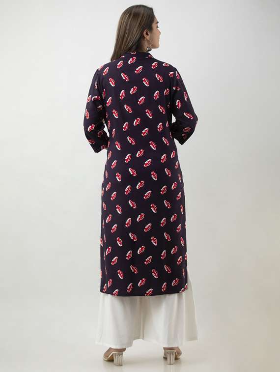 women printed three quarter sleeve kurta sharara set - 22281158 -  Standard Image - 3