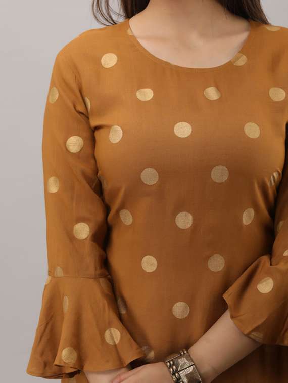 women foil printed bell sleeve kurta sharara set - 22281164 -  Standard Image - 5