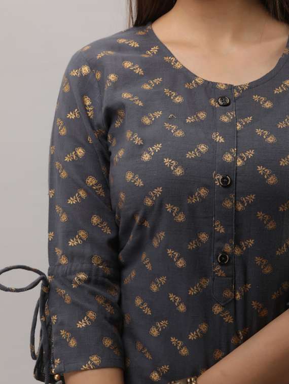 women printed three quarter sleeve kurta sharara set - 22281166 -  Standard Image - 5