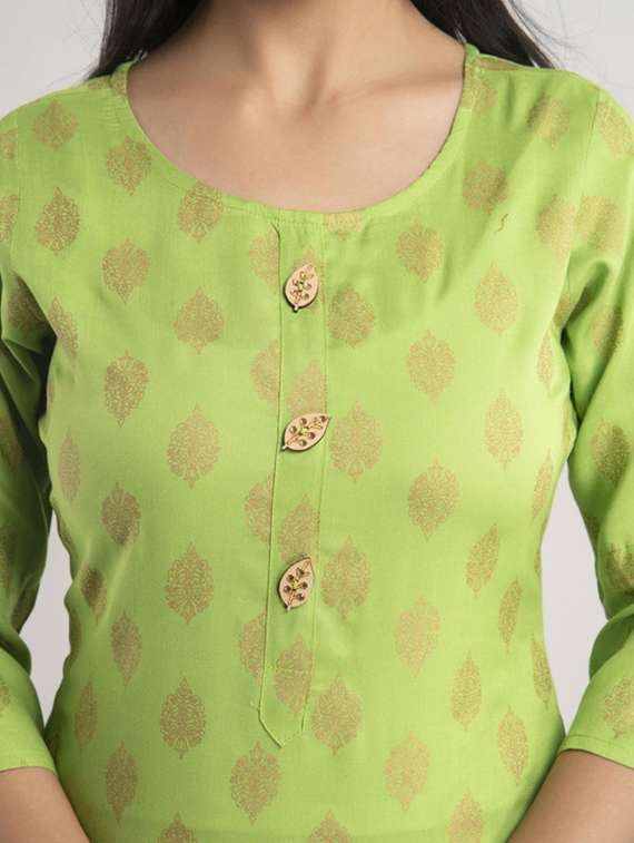 women printed bell sleeve straight kurta - 22281176 -  Standard Image - 5