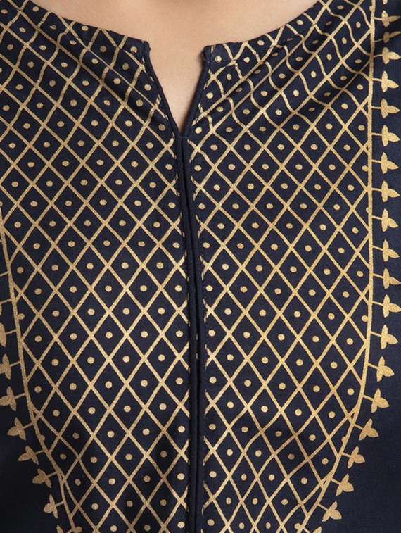 women printed three quartrer sleeve straight kurta - 22281177 -  Standard Image - 5