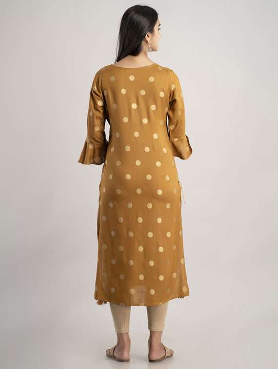 women printed bell sleeve straight kurta - 22281181 -  Standard Image - 3