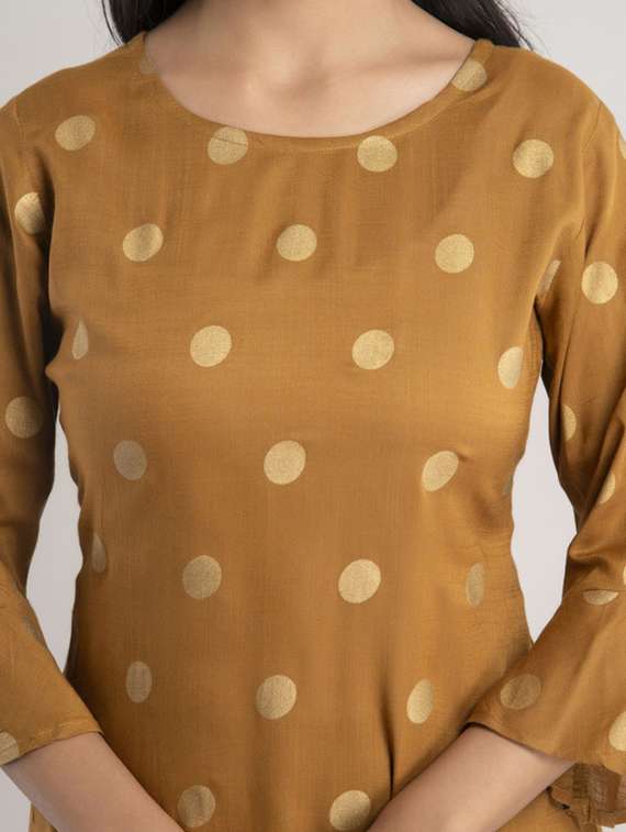 women printed bell sleeve straight kurta - 22281181 -  Standard Image - 5