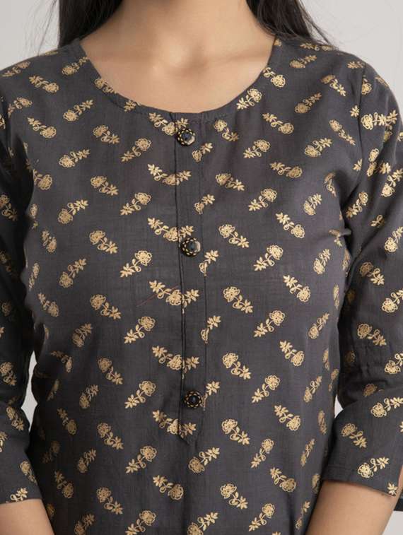 women printed bell sleeve straight kurta - 22281183 -  Standard Image - 5