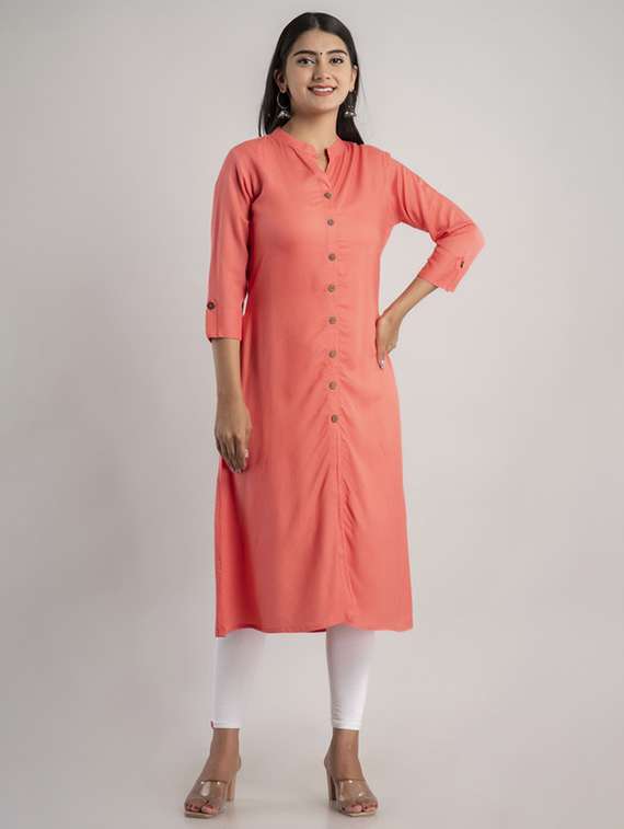 women three quarter sleeve a-line kurta