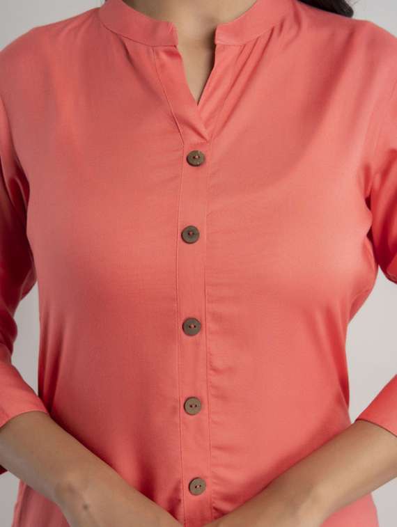 women three quarter sleeve a-line kurta - 22281187 -  Standard Image - 5