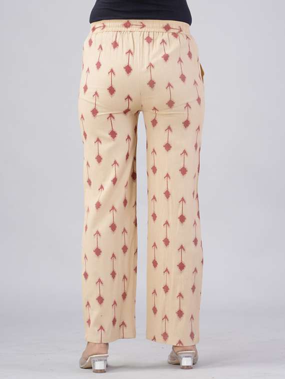 women printed mid rise straight palazzo - 22281193 -  Standard Image - 3