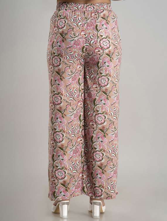 women printed mid rise straight palazzo - 22281199 -  Standard Image - 3