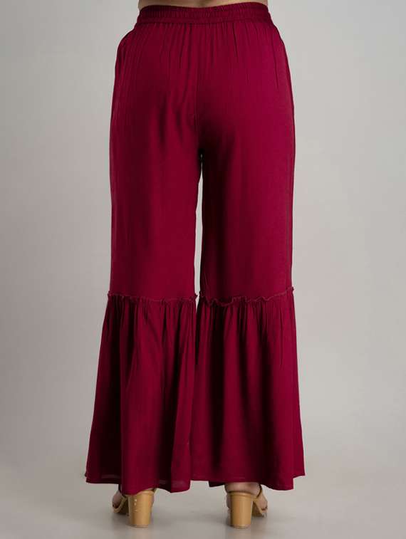 women solid mid rise sharara - 22281200 -  Standard Image - 3